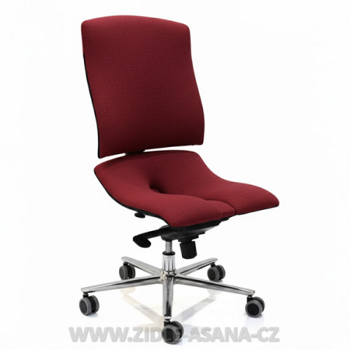 Ergonomická židle Ásana Steel Basic Ekokůže, Red